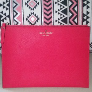 Kate Spade  watermelon pink envelope pouch EUC